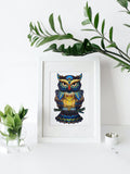 NAKIMO Wooden Jigsaw Puzzle Colorful Owl Small Size Jigsaw Puzzle 100 Pieces Unique Shape Animal Wooden Puzzle for Adults and Kids ( 10.4" x 6.3" )
