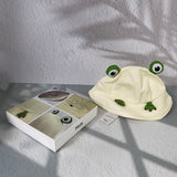 JONEYEE Frog Bucket Hat Cute Fisherman Hat Frog Bucket Sun Protection Cap Wide Brim Fisherman Hat for Men Women