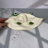 JONEYEE Frog Bucket Hat Cute Fisherman Hat Frog Bucket Sun Protection Cap Wide Brim Fisherman Hat for Men Women