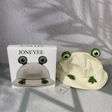 JONEYEE Frog Bucket Hat Cute Fisherman Hat Frog Bucket Sun Protection Cap Wide Brim Fisherman Hat for Men Women