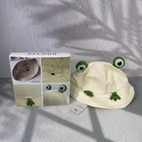 JONEYEE Frog Bucket Hat Cute Fisherman Hat Frog Bucket Sun Protection Cap Wide Brim Fisherman Hat for Men Women