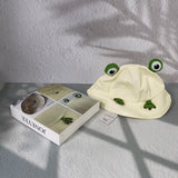 JONEYEE Frog Bucket Hat Cute Fisherman Hat Frog Bucket Sun Protection Cap Wide Brim Fisherman Hat for Men Women