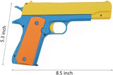 NAKIMO Toy Gun, Soft Bullet Gun Classic Colt Toy Gun 10 Colorful Soft Bullets Ejecting Magazine Slide Action Barrel, Shooting Game Prop for Party, Halloween, Stocking Filler