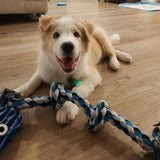 NAKIMO Dog Rope Toys for Large and Medium Dog 3 Feet 5 Knots, Heavy Duty Dental Dog Chew Toys, Tug of War Dog Toy, Cotton Teeth Cleaning