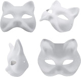 NAKIMO Fox Mask DIY Paintable Cosplay Accessories Mask for Party Masquerade Costume Halloween, Pack of 5