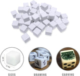 NAKIMO 48 PCS 16MM Blank White Dice for Board Games, DIY, Fun, and Teaching