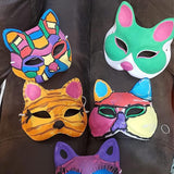NAKIMO Fox Mask DIY Paintable Cosplay Accessories Mask for Party Masquerade Costume Halloween, Pack of 5