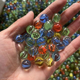 NAKIMO 60 PCS Glass16MM Marbles for Marble Games, DIY and Home Decoration