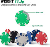 NAKIMO 100 Pcs Poker Chips, 11.5 Gram Poker Chips Set for Card Board Game Texas Holdem