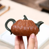 Magicaleast Chinese Zisha Teapot, Yixing Purple Clay Personal Handmade Teapot, Pumpkin