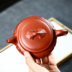 Magicaleast Chinese Zisha Teapot, Yixing Purple Clay Personal Handmade Teapot, Fang Gu Ru Yi