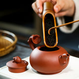 Magicaleast Chinese Zisha Teapot, Yixing Purple Clay Personal Handmade Teapot, Shou Tao