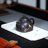 Magicaleast Chinese Zisha Teapot, Yixing Purple Clay Personal Handmade Teapot, Tan Ran Si Fang