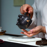 Magicaleast Chinese Zisha Teapot, Yixing Purple Clay Personal Handmade Teapot, Tan Ran Si Fang