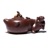 Magicaleast Chinese Zisha Teapot, Yixing Purple Clay Personal Handmade Teapot, Wu Zi Deng Ke