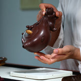 Magicaleast Chinese Zisha Teapot, Yixing Purple Clay Personal Handmade Teapot, Wu Zi Deng Ke