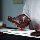 Magicaleast Chinese Zisha Teapot, Yixing Purple Clay Personal Handmade Teapot, Wu Zi Deng Ke