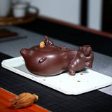 Magicaleast Chinese Zisha Teapot, Yixing Purple Clay Personal Handmade Teapot, Wu Zi Deng Ke