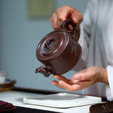 Magicaleast Chinese Zisha Teapot, Yixing Purple Clay Personal Handmade Teapot, Xin Yun Ning Xiang