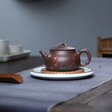Magicaleast Chinese Zisha Teapot, Yixing Purple Clay Personal Handmade Teapot, Yi Pin Qing Lian