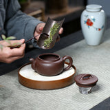 Magicaleast Chinese Zisha Teapot, Yixing Purple Clay Personal Handmade Teapot, Wan Yun