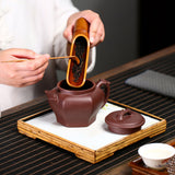 Magicaleast Chinese Zisha Teapot, Yixing Purple Clay Personal Handmade Teapot, Long Yin Fu Man