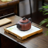 Magicaleast Chinese Zisha Teapot, Yixing Purple Clay Personal Handmade Teapot, Jiao Ni Si Fang Long Zun