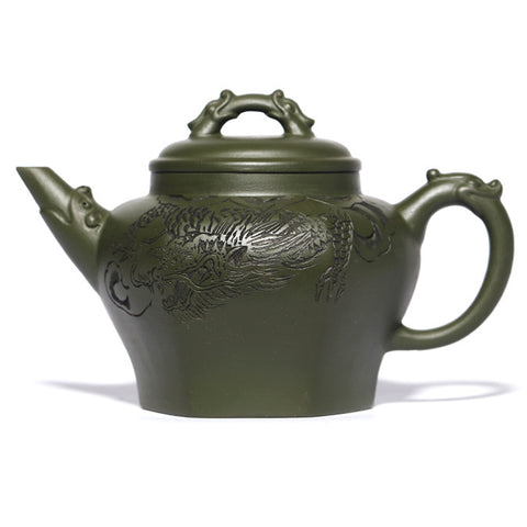 Magicaleast Chinese Zisha Teapot, Yixing Purple Clay Personal Handmade Teapot, Liu Fang Long Yin