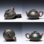 Magicaleast Chinese Zisha Teapot, Yixing Purple Clay Personal Handmade Teapot, Mei Hua Shi Piao