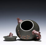 Magicaleast Chinese Zisha Teapot, Yixing Purple Clay Personal Handmade Teapot, Mei Hua Shi Piao