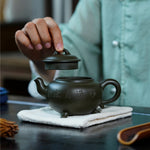 Magicaleast Chinese Zisha Teapot, Yixing Purple Clay Personal Handmade Teapot, San Zu Lu Ding