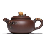 Magicaleast Chinese Zisha Teapot, Yixing Purple Clay Personal Handmade Teapot, Shou Tao