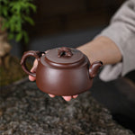 Magicaleast Chinese Zisha Teapot, Yixing Purple Clay Personal Handmade Teapot, Qiu Shuo