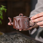 Magicaleast Chinese Zisha Teapot, Yixing Purple Clay Personal Handmade Teapot, Duo Zi Duo Fu