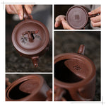 Magicaleast Chinese Zisha Teapot, Yixing Purple Clay Personal Handmade Teapot, Duo Zi Duo Fu